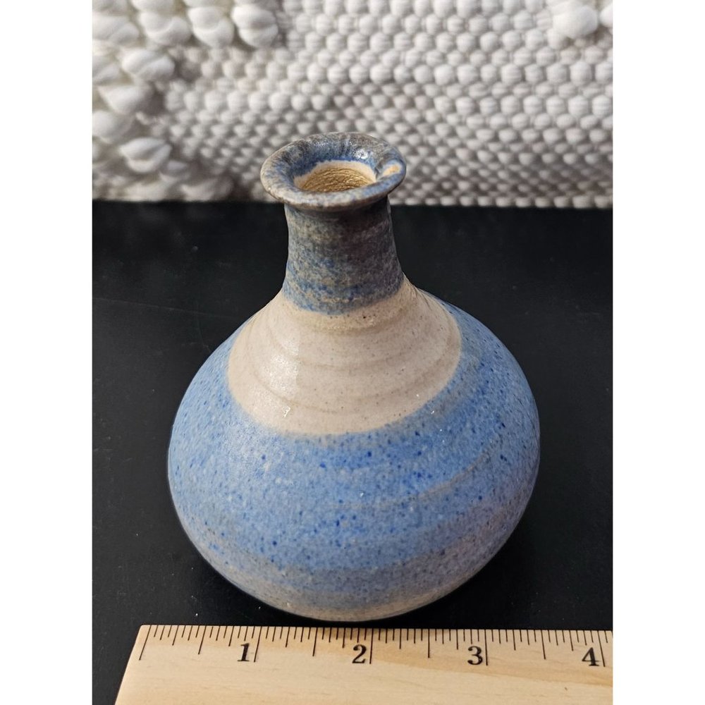 Single stem hand thrown pottery vase